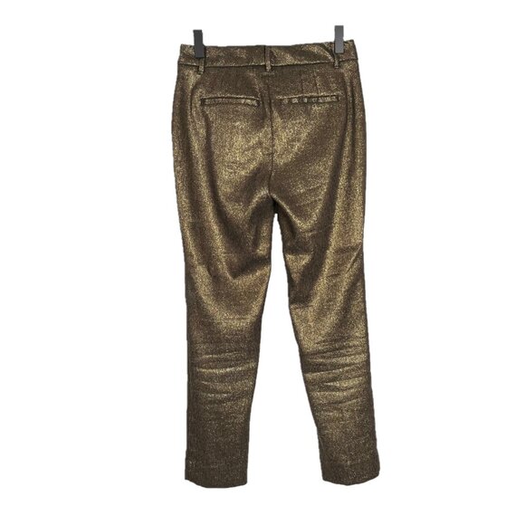 WHBM Gold Metallic Foil Straight Leg Trousers - Picture 4 of 5